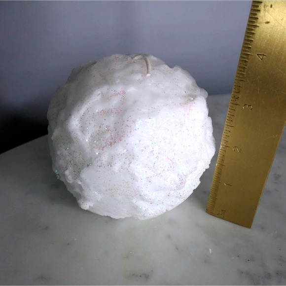 White Glitter Snowball Holiday Winter Candle Target Retro Vintage Inspired New - Picture 5 of 5